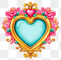 PNG  Heart printable sticker jewelry pattern white background