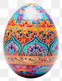 PNG Colorful handmade easter egg celebration creativity decoration.