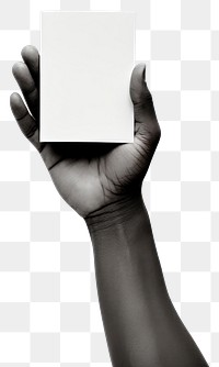 PNG Open the palm of the hand hold beige flat card box finger white black.
