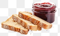 PNG Bread with jam food white background strawberry.