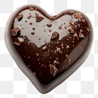 PNG Chocolate heart shape dessert food white background.
