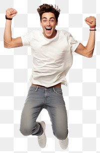 PNG Smiling young man celebrating shouting laughing portrait
