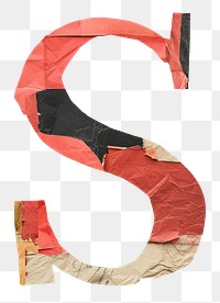 PNG Alphabet S paper craft collage letter text white background.