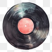 PNG  Vinyl record watercolor heart gramophone technology.