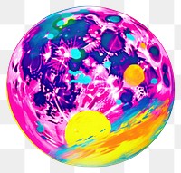 PNG  Black light oil painting of moon purple sphere planet.
