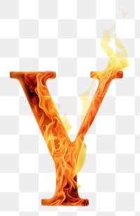 Burning letter Y fire alphabet glowing.