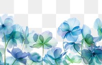 PNG Blue and green flowers flying border backgrounds nature petal.