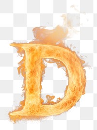 Burning letter D yellow flame font.