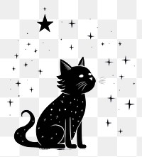 PNG Cat celestial silhouette drawing animal.
