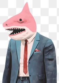 PNG Shark businessperson animal fish art.