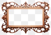 PNG Copper mirror frame white background.