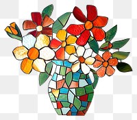 Mosaic tiles of flower vase art creativity freshness