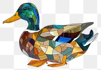 Mosaic tiles of duck animal bird art.
