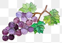 Mosaic tiles of grape grapes fruit plant.