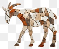 Mosaic tiles of goat livestock animal mammal.