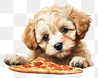 PNG Dog animal pizza portrait.