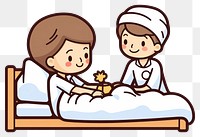 PNG A nurse caring an elderly furniture bed togetherness.