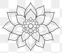 PNG A flower drawing pattern sketch.