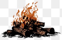 PNG A bonfire fireplace white background firewood.