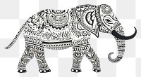 PNG Elephant drawing wildlife pattern.