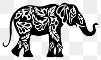 PNG Elephant silhouette pattern drawing.