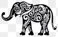PNG Elephant drawing silhouette pattern.