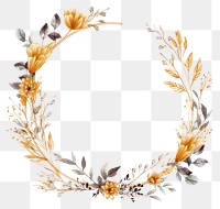 PNG Gold of pion wildflower frame pattern wreath shape.