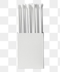 PNG Cotton swab box packaging mockup white silverware still life.