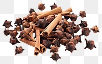 PNG Dried clove spice food white background.