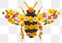 PNG Flat flower bee icon shape nature petal plant.