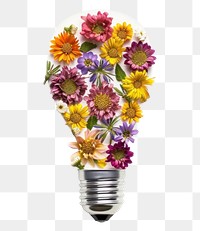 PNG Flat flower light bulb icon shape lightbulb nature petal.