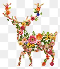 PNG Flat flower reindeer silhouette shape pattern nature plant.