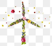 PNG Flat flower wind turbine silhouette shape plant cross art.