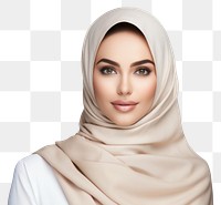 PNG  Beautiful arabic woman portrait fashion scarf.