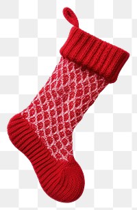 PNG  Red Christmas sock decoration christmas stocking red.