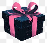PNG Silkscreen of a gift box pink celebration anniversary.