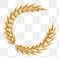 PNG Cute golden wheat half circle jewelry white background accessories