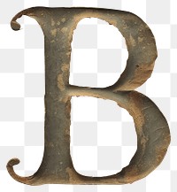 PNG Vintage Alphabet B letter paper text.