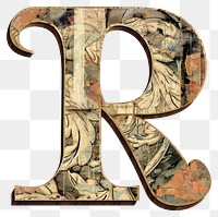 PNG Vintage Alphabet R text art old.