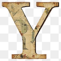 PNG Vintage Alphabet Y paper text wood.