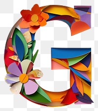 PNG  Alphabet G art flower shape.