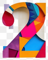 PNG  Alphabet number 2 art collage shape.