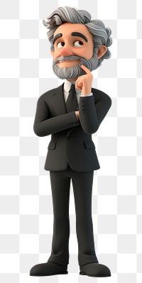 PNG Businessman figurine standing cartoon