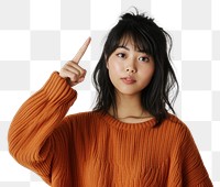 PNG Young asian woman sweater adult photo.