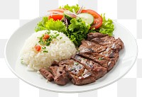 PNG Steak plate meat meal.