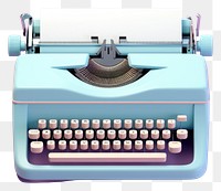 PNG  Blue typewriter with paper in text correspondence electronics.