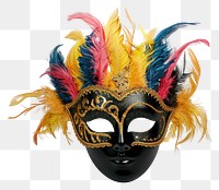 PNG  Venetian carnival mask feather celebration creativity.