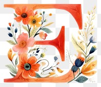 PNG Floral inside Alphabet E art white background creativity