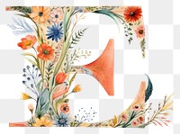 PNG Floral inside Alphabet E art pattern flower
