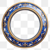 PNG Blue gold wood texture ceramic circle Renaissance frame vintage porcelain jewelry photo.
